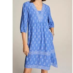 NWT j.jill Border Printed Flounced Hem Dress with POCKETS size 2X